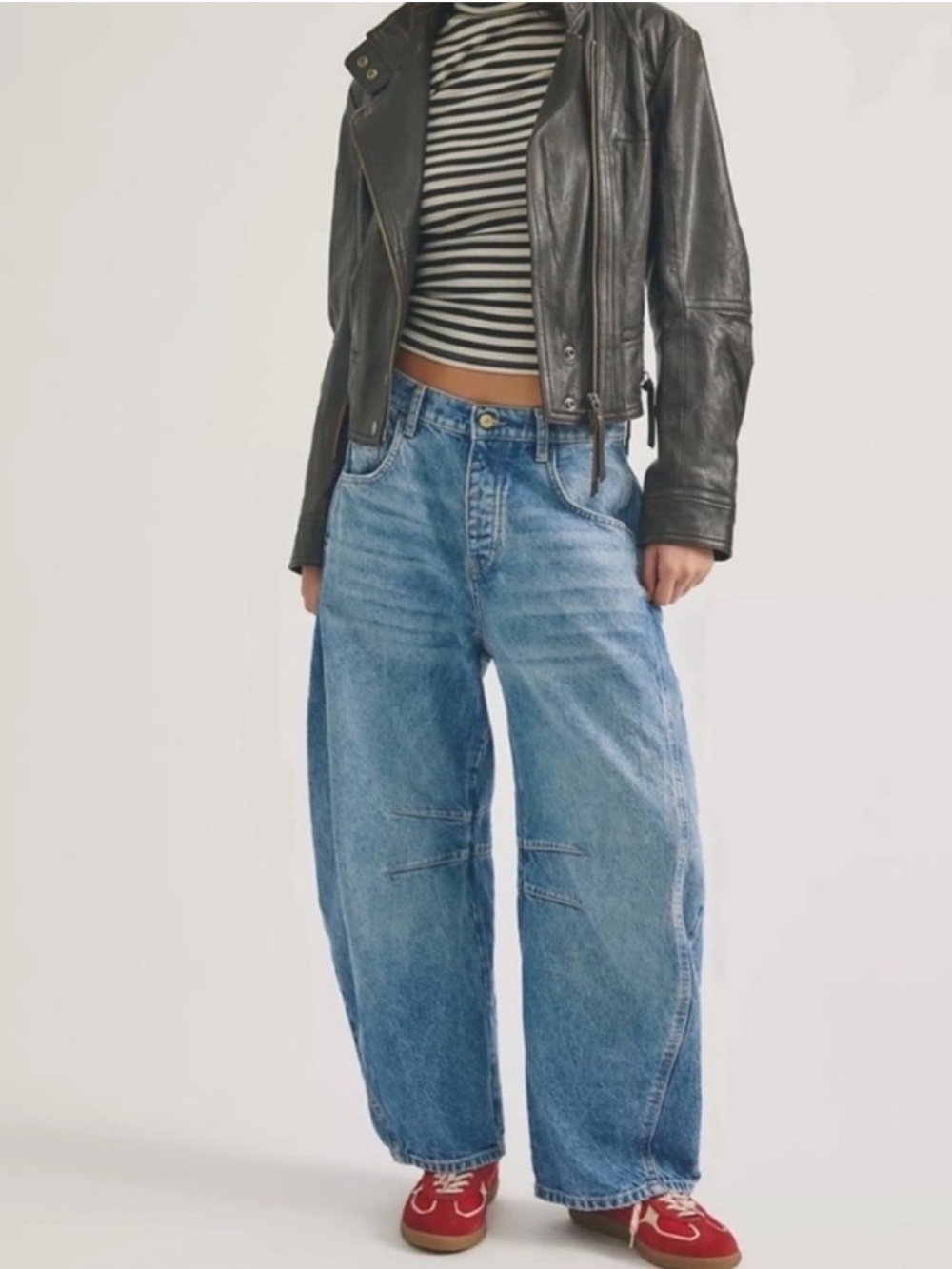 We The Free Good Luck Mid-Rise Barrel Jeans